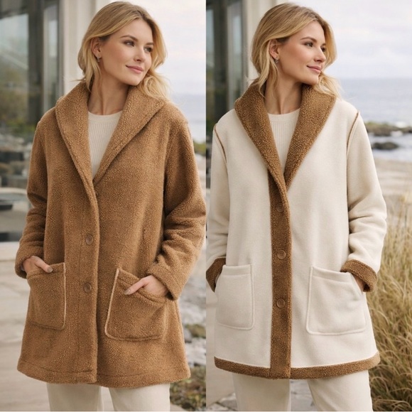 Susan Graver Jackets & Blazers - Reversable Susan Graver Teddy Coat